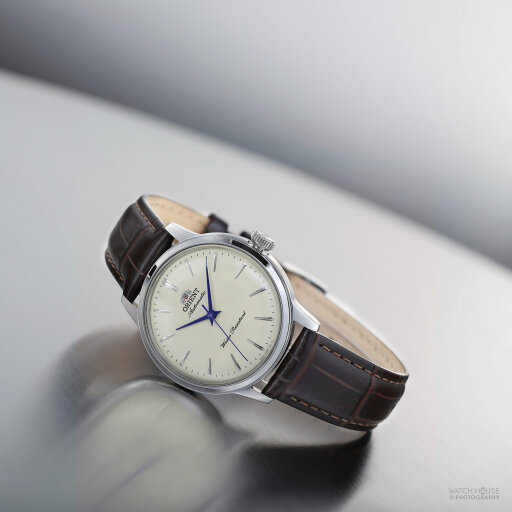 Orient Bambino 36mm RA-BB0104Y30B Automatikuhr Stahl-Beige