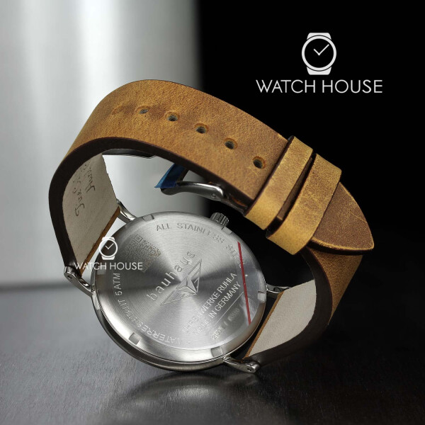 Vintage Men\'s Wristwatch Quartz 2130-3 Strap Bauhaus