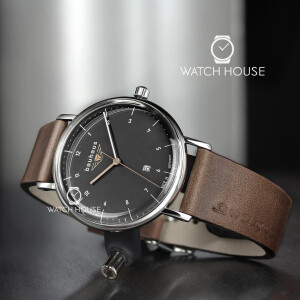 Bauhaus 2142-2 Quartz Mens Wristwatch With Vintage Style Strap