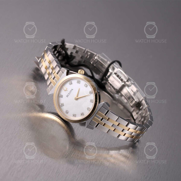 Bulova 98P202 Regatta Elegant Diamond Watch With MOP Dial