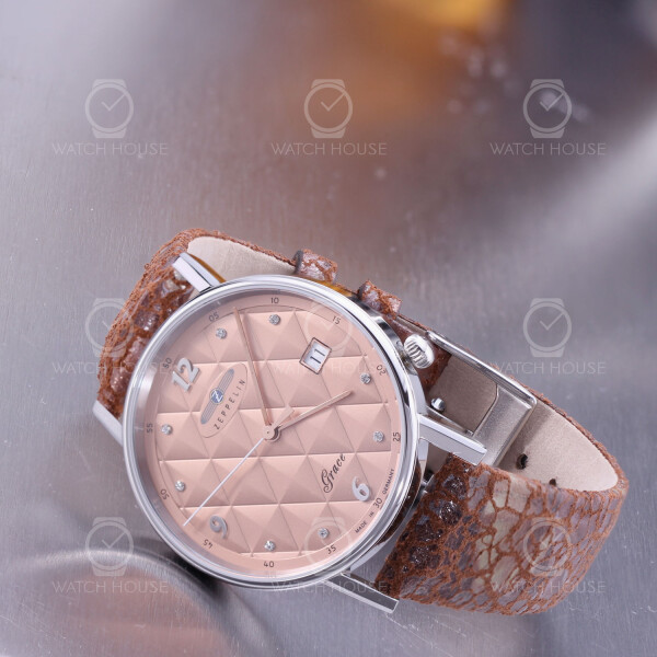 Zeppelin Grace Lady 7441-5 Elegnat Womens Wristwatch with Swarovski Index