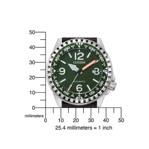 Citizen mens automatic watch in green military style NJ2198-16x