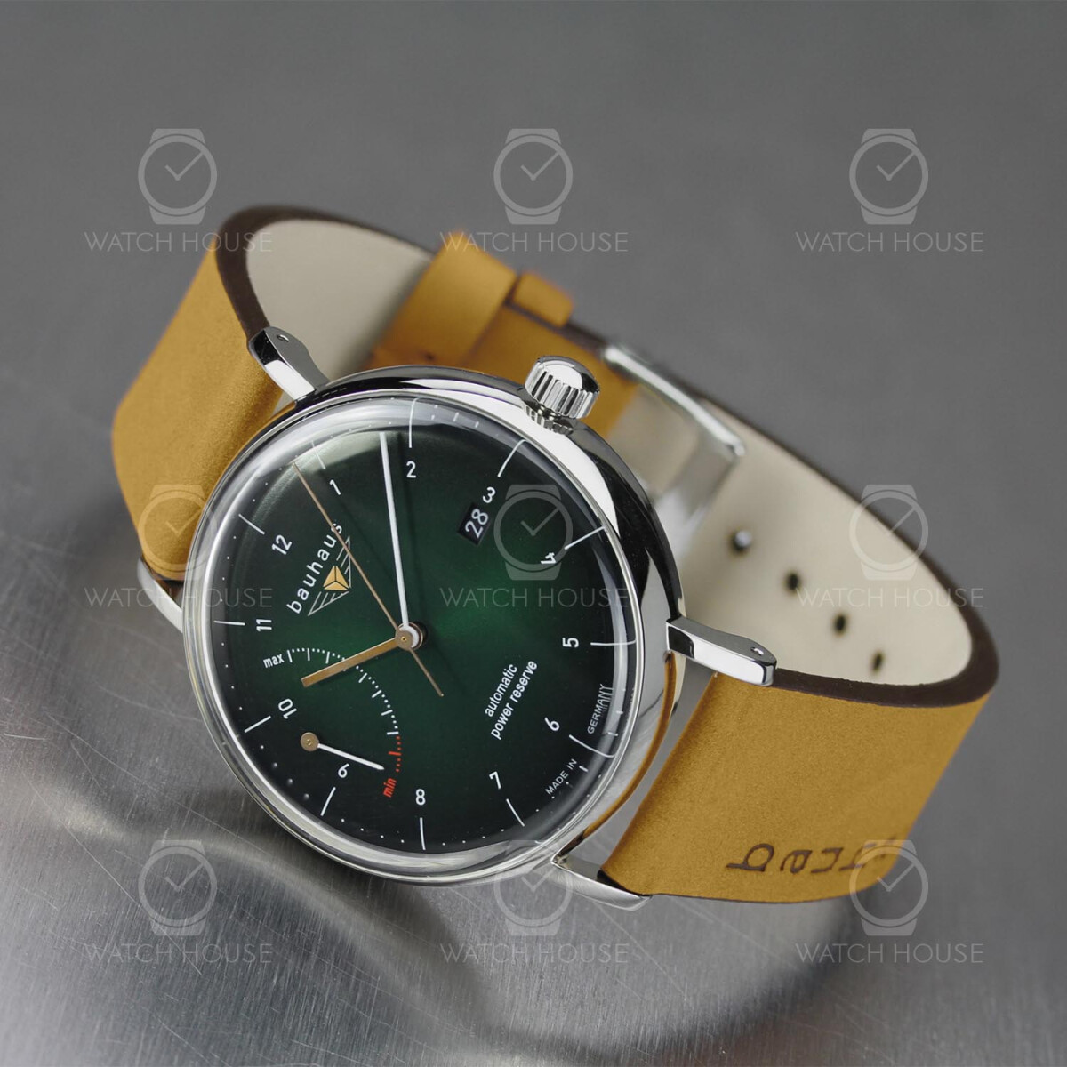 Bauhaus Mens Automatic Green - Power Display Watch 2160-4 Reserve