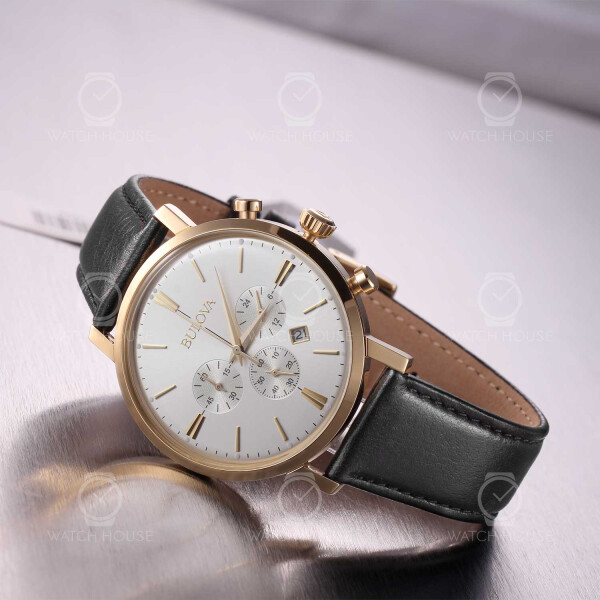 Bulova 97B100 American Clipper Elegante Goldene Herrenuhr