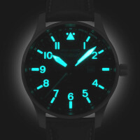 Iron Annie 5644-2 Men Pilot Watch GMT Leather Strap Black