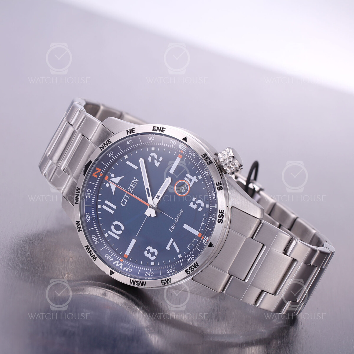 Citizen BM7550-87L Eco Drive compass watch for men in blue | Solaruhren