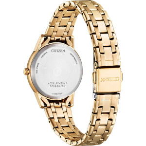 Citizen FE1243-83A Elegant Damenuhr in Goldweiss mit Eco Drive