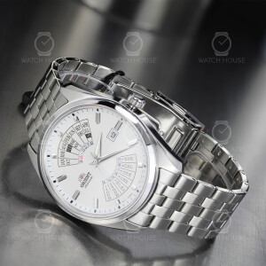 Orient silver automatic watch with perpetual calendar...