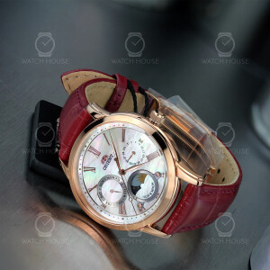 Orient Ladies Rose Quartz Watch with Sun & Moon and...