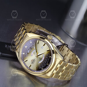 Orient automatic watch in gold with perpetual calendar...