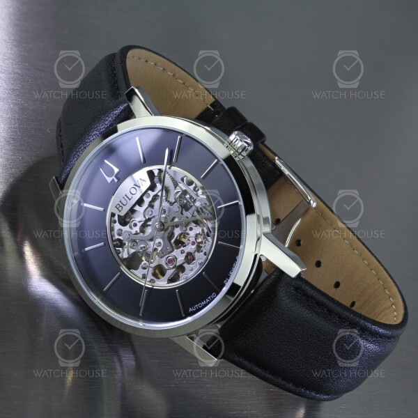 Bulova 96A279 American Clipper Skeleton Automatic Steel Watch