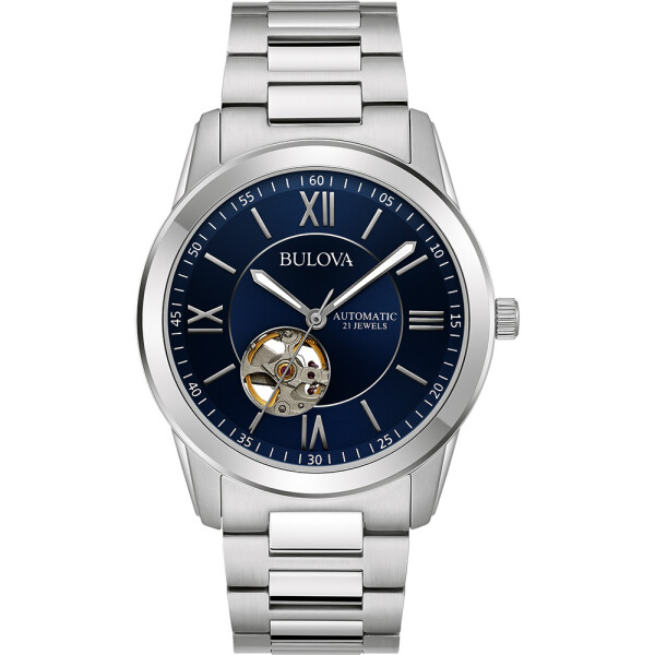 Bulova 96A281 Classic Sutton automatic watch with open heart in silver