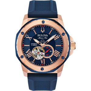 Bulova Marine Star automatic watch 98A227 45mm in rose gold