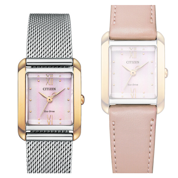 Citizen EW5596-66X Ladies Square Eco Drive Bicolor mit Wechselband