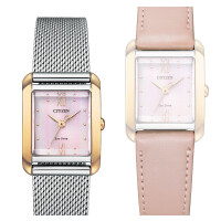 Citizen EW5596-66X two tone Ladies Square Eco Drive with changeable strap
