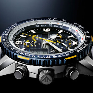 Citizen Skyhawk Blue Angels Radiocontrolled Flight Computer Chrono JY8078-52L