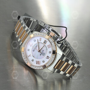 Bulova Marine Star 98R234 Steel and Ceramic Ladies Watch 5 Diamonds