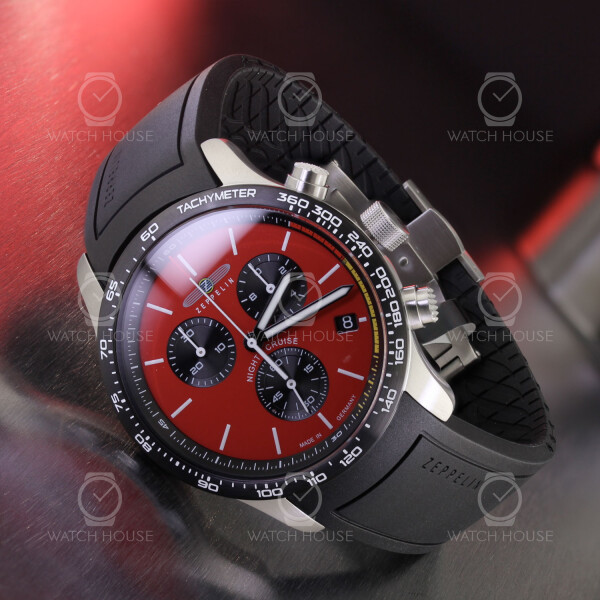 Zeppelin Night Cruise Chronograph 7288-5_Set Rubber plus add. red Strap