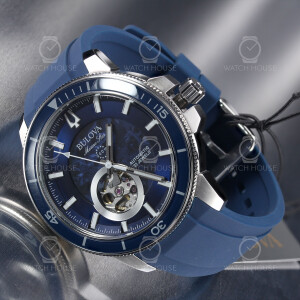 Bulova Marine Star 96A303 Skeleton automatic watch with...
