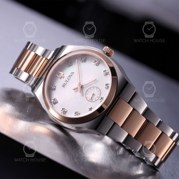 Bulova Surveyor Mother-of-Pearl 11 Diamonds 98P221 Rosegold-white