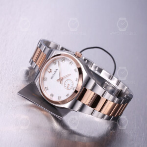 Bulova Surveyor Mother-of-Pearl 11 Diamonds 98P221 Rosegold-white