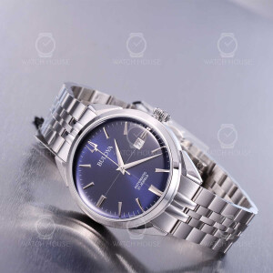 Bulova 96B425 Sutton mens automatic watch in steel blue