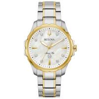 Bulova 98P227 Marine Star womens watch with 8 diamonds in bicolor mother-of-pearl