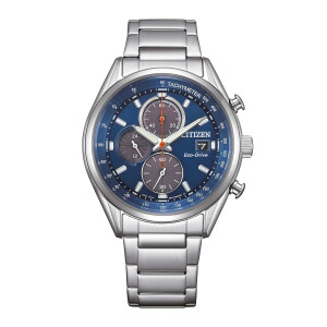 Citizen CA0459-79L Eco-Drive tachymeter chronograph in steel Blue