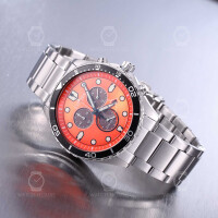 Citizen AT2560-84X Eco-Drive mens chronograph in steel orange