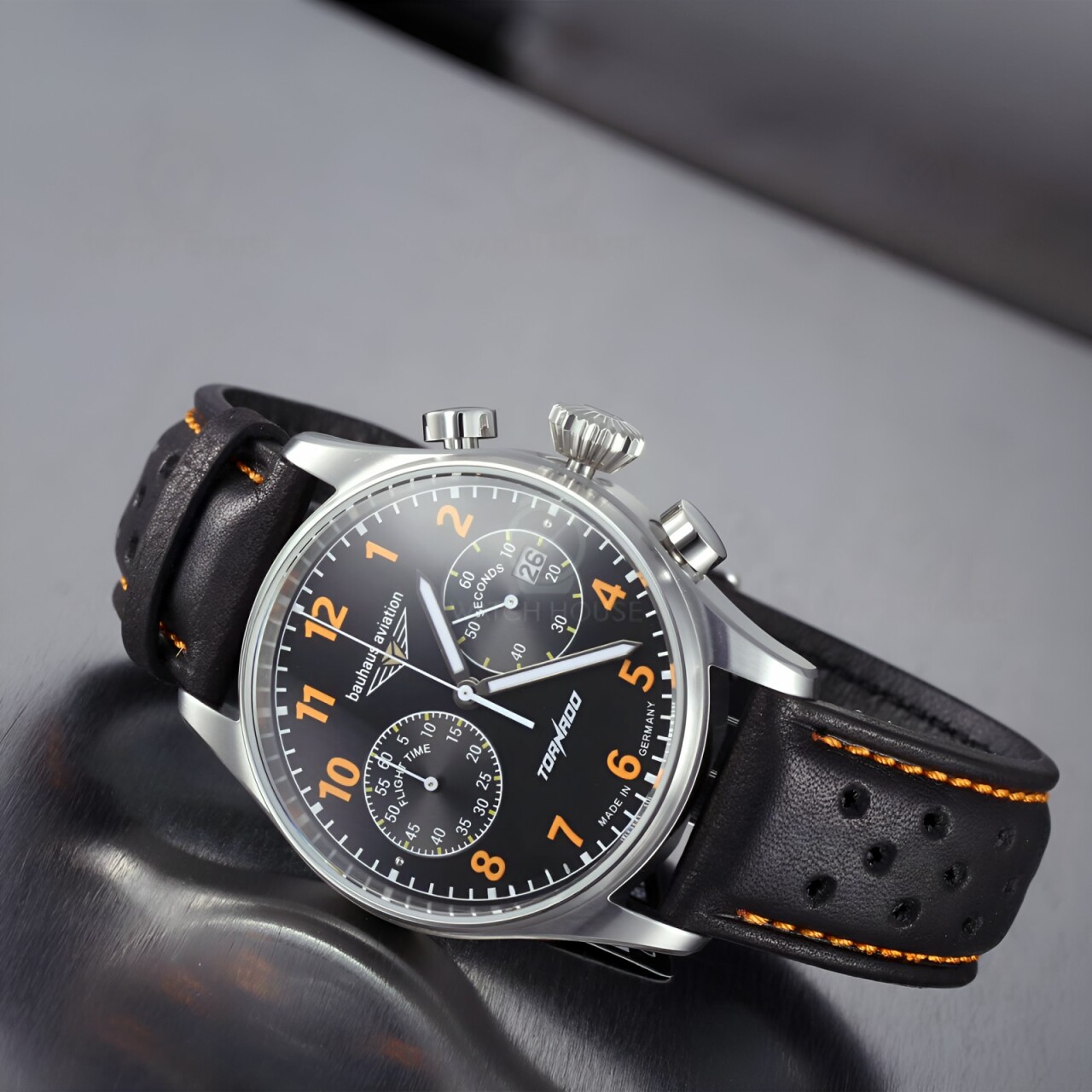 Bauhaus Aviation 2770-5 / Tornado Chronograph 6S21 Orange