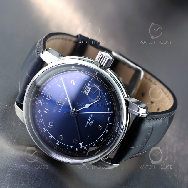 Zeppelin LZ126 Los Angeles 7668-3 GMT Cal.9075 comes with blue dial