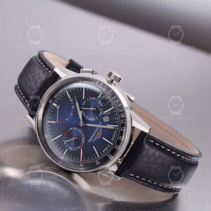 Bauhaus Aviation 2362-3 Vollkalender 4Hz Automatik 9100 Blau