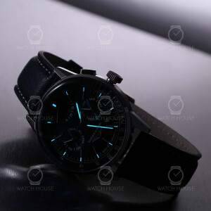 Bauhaus Aviation 2362-3 Vollkalender 4Hz Automatik 9100 Blau