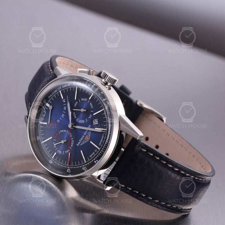 Bauhaus Aviation 2362-3 Full Calendar 4Hz Automatic 9100 Blue