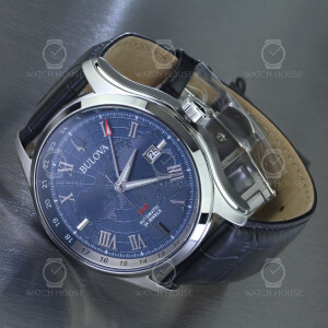 Bulova 96B385 automatic GMT mens watch with 2nd time zone...