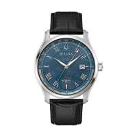 Bulova 96B385 Automatik GMT Herrenuhr mit 2te Zeitzone in Dunkelblau
