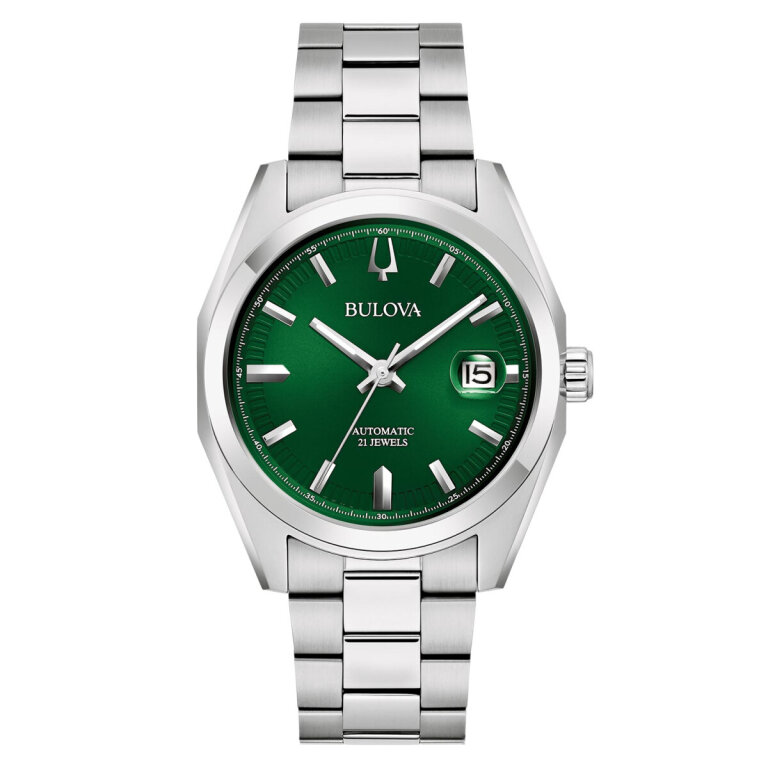 Bulova 96B429 Mens Surveyor Automatic Watch Steel Green