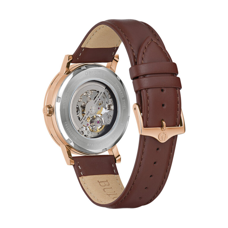 Bulova 97A172 American Clipper Skelettierte Automatikuhr in Roségold