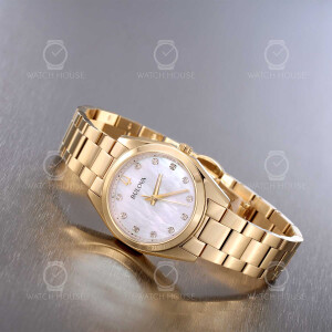 Bulova 97P172 Surveyor gold mother-of-pearl womens watch...