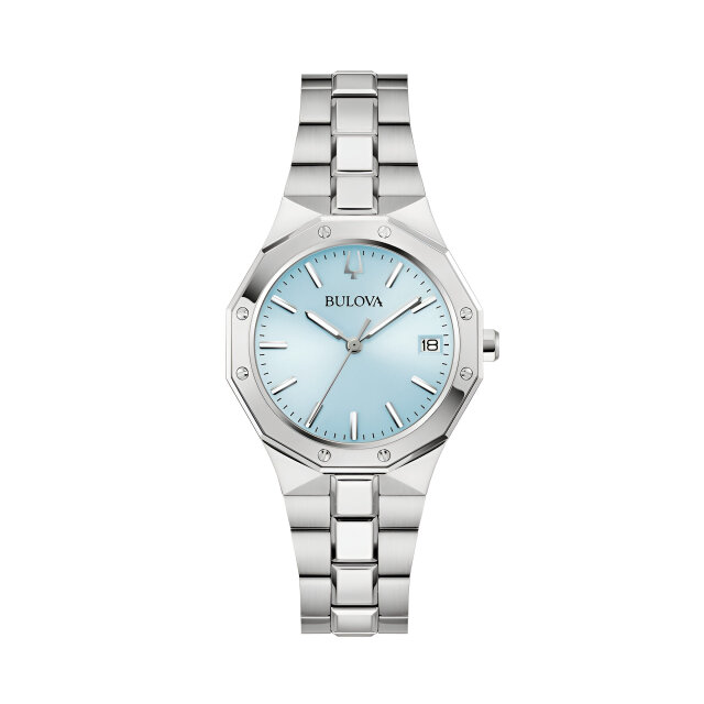 Bulova Classic Octagon Ladies Watch 96M169 Light Blue