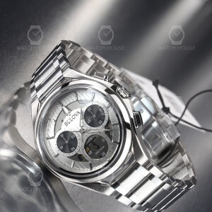 Bulova Curv 96A301 Silver 262kHz Chronograph