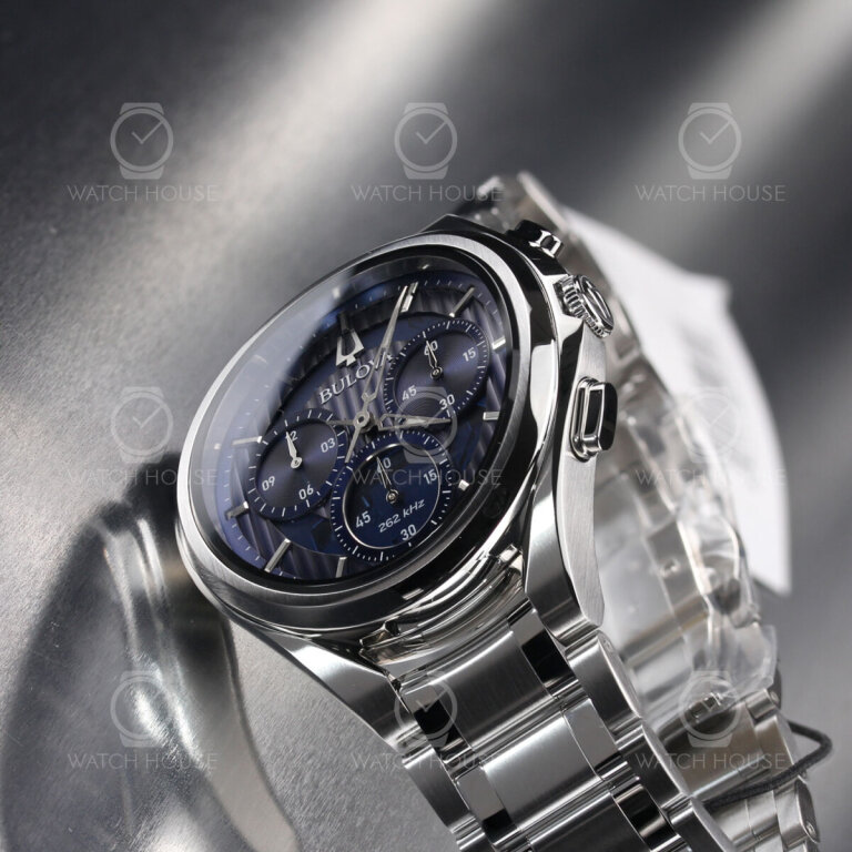 Bulova Curv 96A302 Blue 262kHz Chronograph
