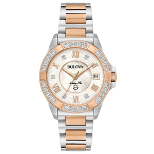 Bulova Marine Star 98R234 Steel and Ceramic Ladies Watch...