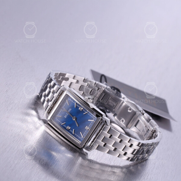 Bulova Sutton Square Womens Watch 96P245 with 3 Diamonds.