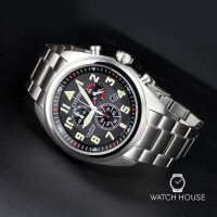 Citizen AT2480-81E Super Titanium Eco Drive Field Chrono in schwarz