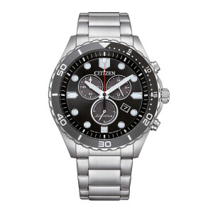 Citizen AT2568-82E Eco-Drive mens chronograph in steel black