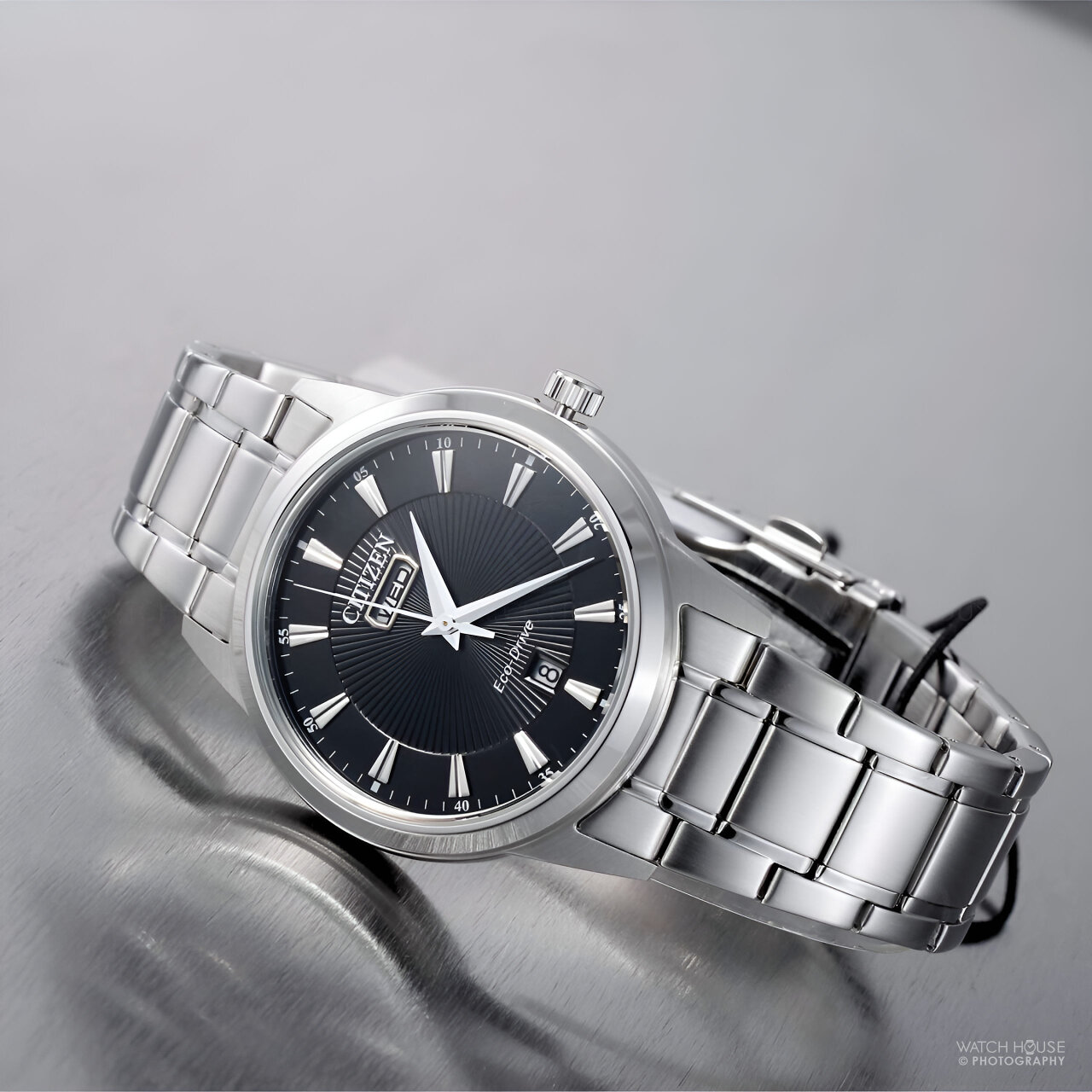 Citizen AW0100-86EC Eco Drive large tag in black