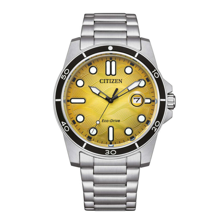 Citizen AW1816-89X Sports-Serie Eco-Drive Herrenuhr in Stahl-Gelbverlauf