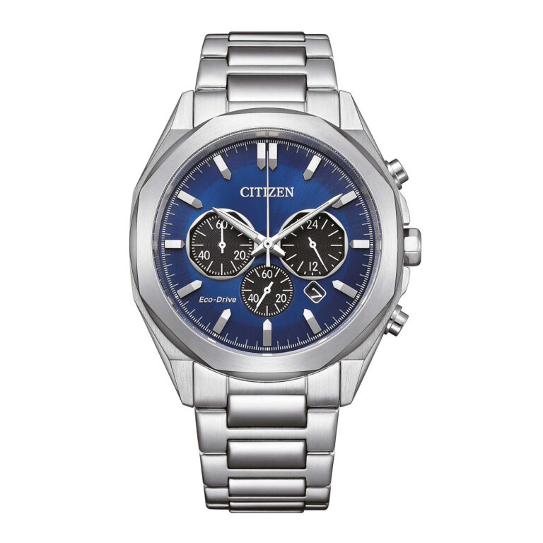 Citizen CA4590-81L Oktagon-Form Eco-Drive Chrono in Stahl-Blau