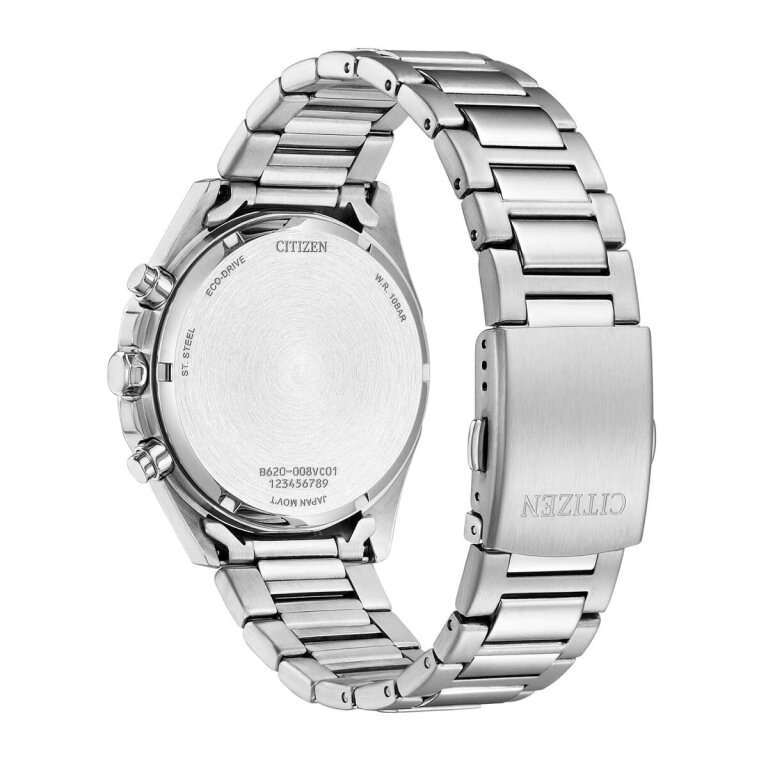 Citizen CA4590-81L Oktagon-Form Eco-Drive Chrono in Stahl-Blau